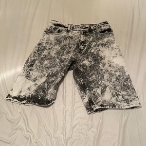 Levis 569 Black Acid Wash Jean Shorts Mens Sz 32